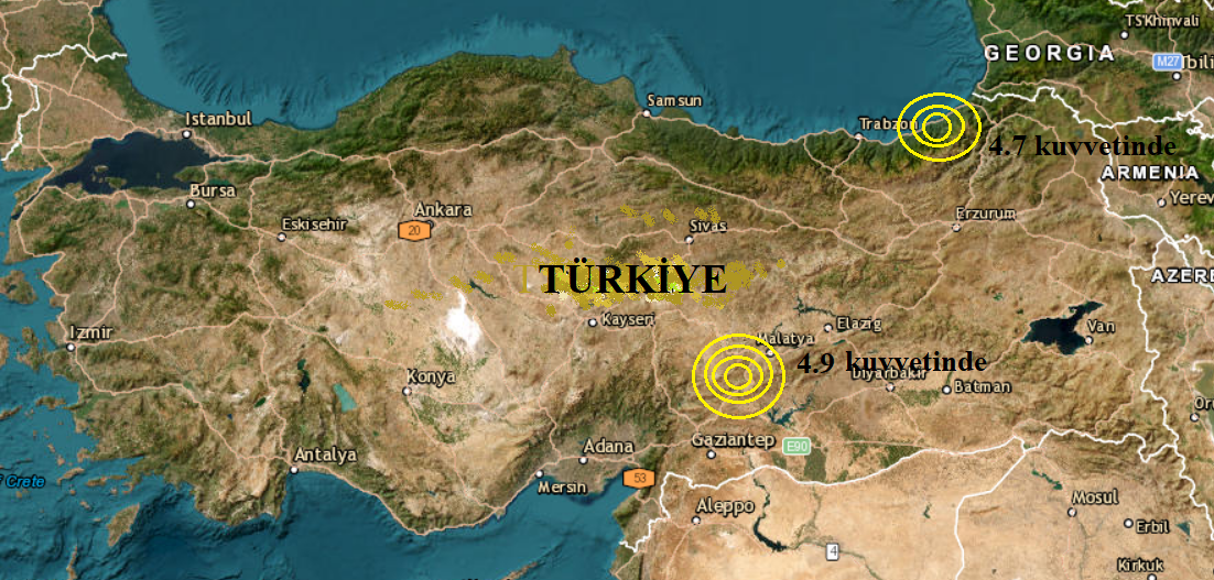 Türkiye'de 2 saat içinde iki farklı bölgede deprem 