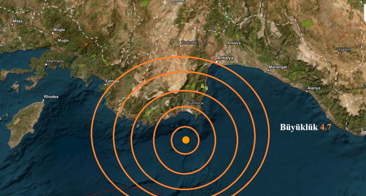 Antalya’nın Demre İlçesi Açıklarında  Deprem