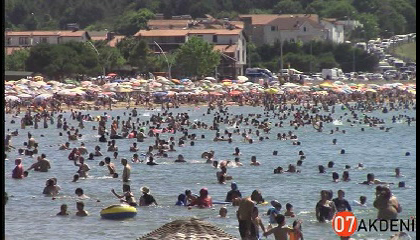 Kandıra sahillerinde haftasonu kalabalığı, kumcağız plajı video'su
