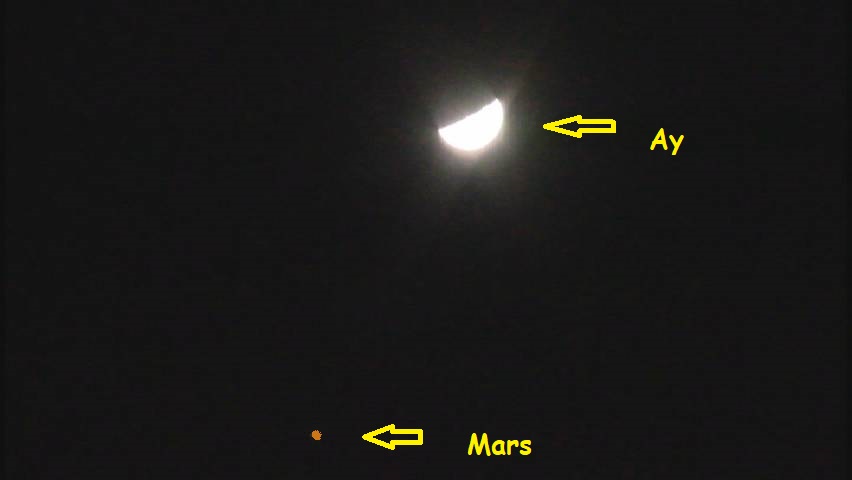 Antalya semalarında Venüs,Mars ve Ay'ın görüntüleri